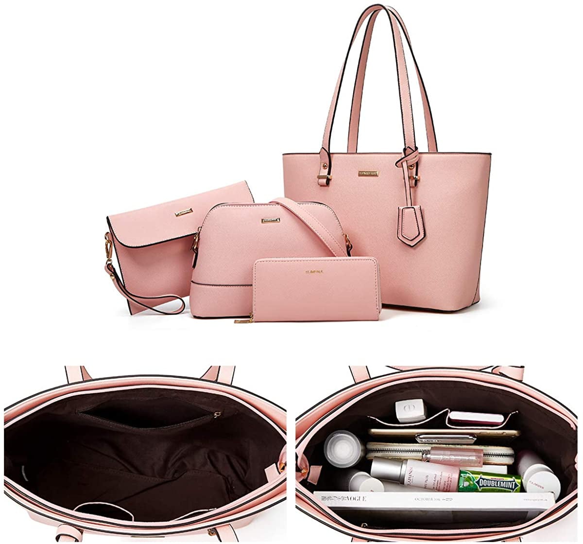 Buy LaFille Handbag For Women & Girls | Set of 5 Combo | Ladies Purse &  Handbags for Office & College (Beige,Pink) at Amazon.in