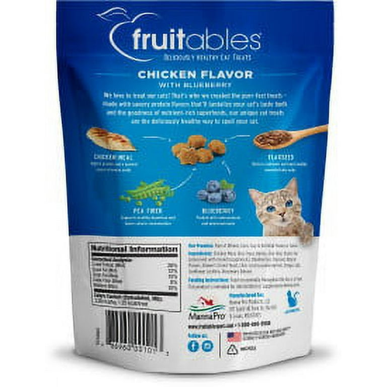 Fruitables Cat Treats Made with Real Chicken with Blueberry 30 Ounces