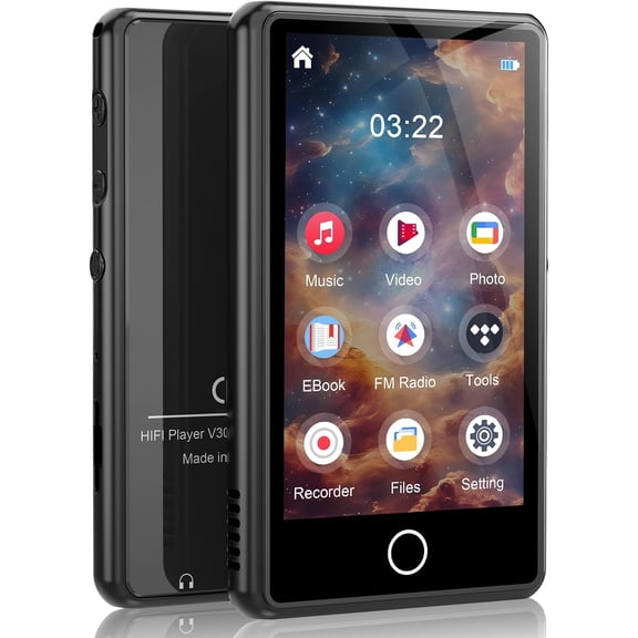 MUSICOZY 80GB MP3 Player with Bluetooth,3″Full Video Format Music Player, Portable MP4 Media Player with Built-in Speaker,FM Radio,Video,E-Book,Recording for Students Sports. Expandable up to 512GB