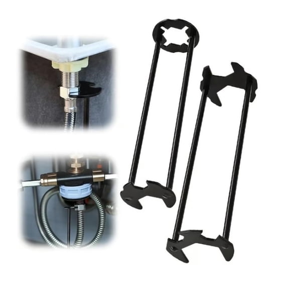 2-piece Sink Wrench Set, 8-in-1 Sink Bathroom Faucet Wrench, Adjustable Wrench with Wide Jaws And Short Handle, Universal Plumbing Tool, for sink basins, pipes, and nut removal(Black)