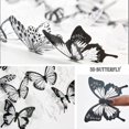 thumbnail image 3 of El fabricante suministra directamente 18 mariposas en blanco y negro 3D simulación tridimensional mariposa PVC hogar creativo pegatina de pared decoración, 3 of 4