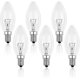 thumbnail image 1 of E14 40W Candle Bulb, Incandescent Bulb, Warm White 2700K, Edison Bulbs, Pack of 6, 1 of 5