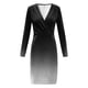 thumbnail image 5 of Vestido largo por debajo de la rodilla Sexy para mujer, vestidos ajustados de manga larga con escote en V profundo para trabajo de oficina, ropa de fiesta de noche con estampado a cuadros Fridja NMB1282, 5 of 6