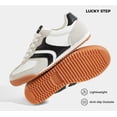 thumbnail image 3 of LUCKY STEP Womens Retro Thin Sole Lace up Fashion Sneakers Classic Lightweight Casual Shoes,White&Black, 3 of 10