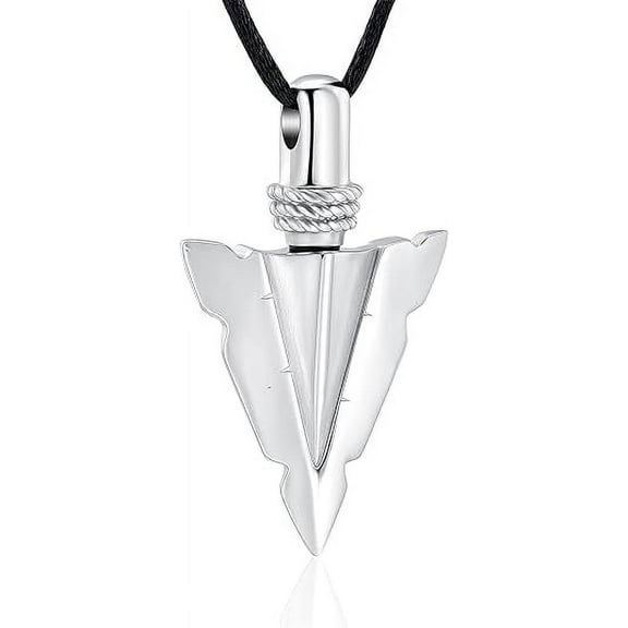 Urn Necklace for Men Arrowhead Cremation Ash Jewelry Memorial Lockets Stainless Steel Urn Pendant Cremation Pendant Bereavement Keepsakes Jewelry for Men Women