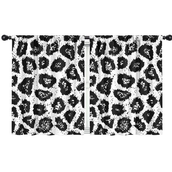 Blackout Kids Curtains,Black Leopard Pattern Childrens Insulated Curtains Set Of 2,Bedroom Essentials,Toddler Room Decor 42"x54"