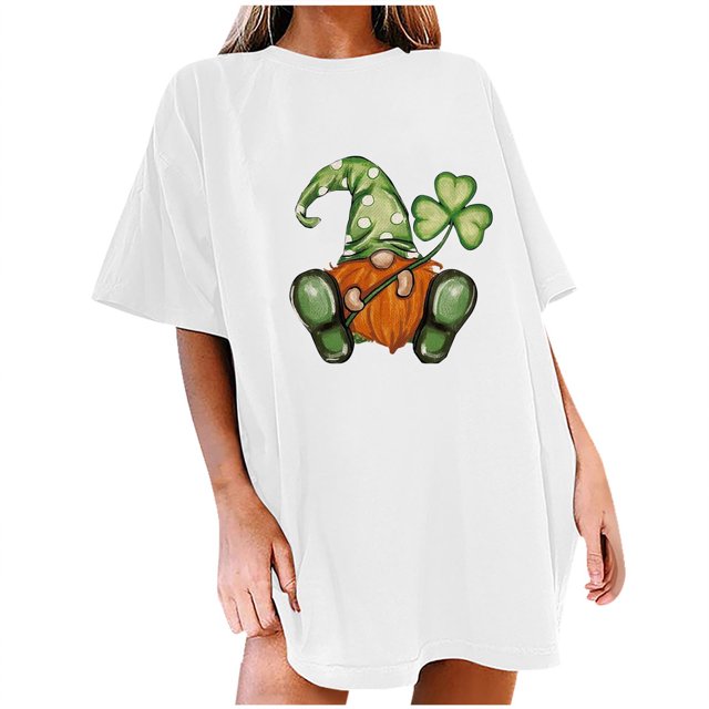 QIPOPIQ T-Shirts à Manches Courtes pour Femmes Col Rond T-Shirts de la Saint-Patrick T-Shirts Vert Trèfle Tunique T-Shirt St Patricks Day Hauts Surdimensionnés T-Shirts de Vacances T-Shirts Graphiques Offres