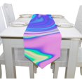 thumbnail image 4 of Coolnut Rectangle Cloth Table Runner, Marbled Holographic Texture Table Cover 13"x70"for Wedding Birthday Holiday, 4 of 5