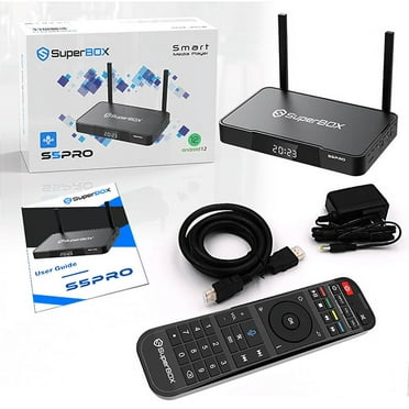 2024 Super_Box S5 PRO Latest Version, 4G  32G, S5 Pro 2024 Superbox S5 PRO 5th Generation Super Stable Smart TV Box for TV, Voice Remote, HDMI, Power Supply, Easy Setup Guide