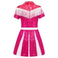 thumbnail image 4 of iiniim Halloween Western Party Dress Up Cowgirl Kids Girls Tassels Fringe Shiny Sequins Pleated Dresses Hot Pink 6, 4 of 7