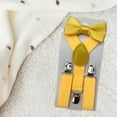 thumbnail image 2 of Tirantes para niños jinwen con pajarita ajustables casuales de moda oro, 2 of 8