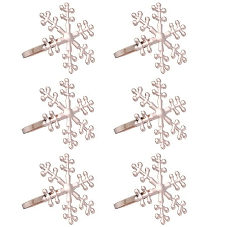 

Napkin Ring Snowflake Holder Christmas Rings Alloy Dinner Banquet Buckle Table Gold Metal Wedding Party Rose Snowflakes