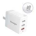 thumbnail image 1 of Essager Fast Charger Teléfono móvil Tableta Viaje Adaptador de carga de pared Retardante de llama, Blanco, Enchufe de EE. UU. Inevent EL5292-03, 1 of 7