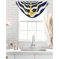 thumbnail image 4 of Waterfall Valances for Windows, Navy Ripple Kitchen Sheer Valance Curtains, Yellow Anchor Navy White Waves Aesthetics Rod Pocket Elegant Swag Valances for Living Room Bedroom, 47.2"x38.5", 1 Panel, 4 of 8