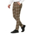thumbnail image 5 of INSPIRE CHIC Men's Dress Plaid Pants Formal Printed Checked Trousers 30 Dark Brown, 5 of 7