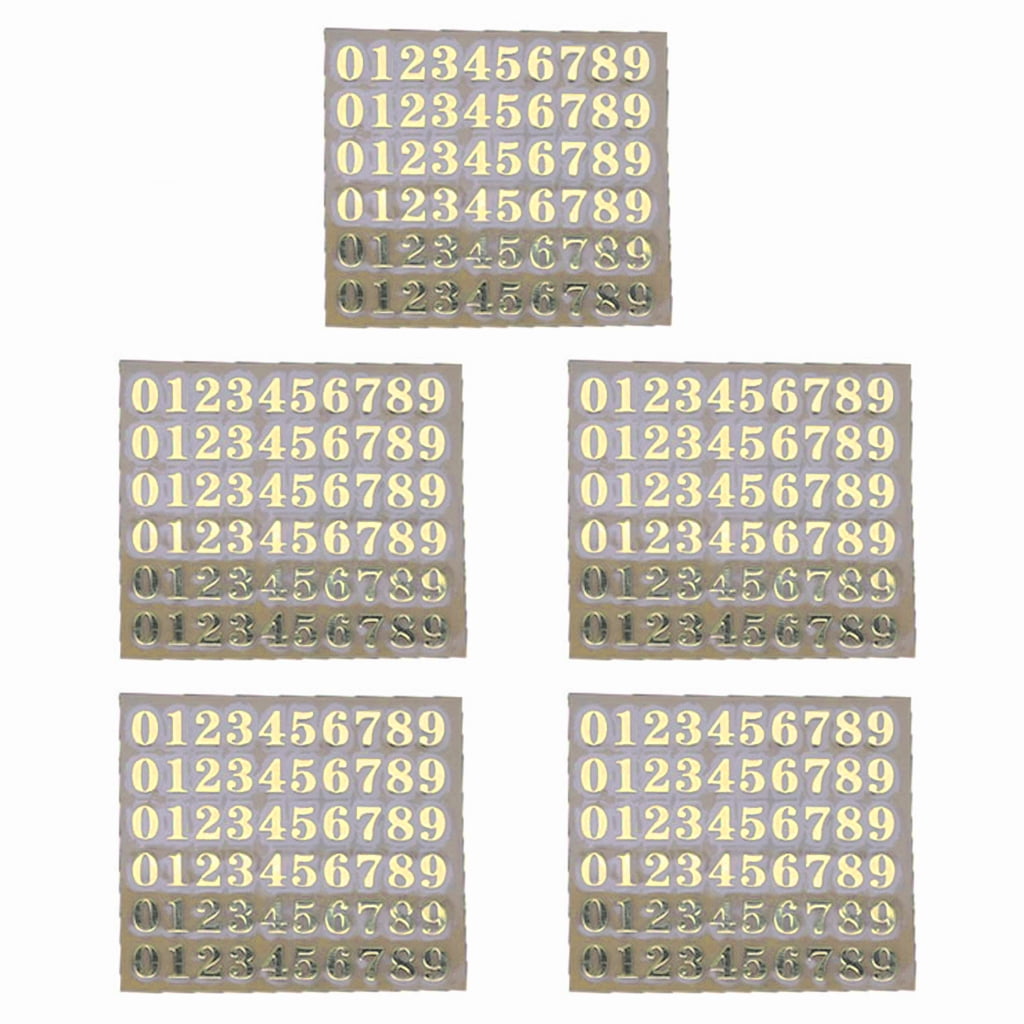 5Pcs Number Stickers Mini Glitter Letter Stickers for Scrapbooking