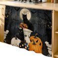 thumbnail image 2 of Halloween Cabinet Curtain 35"Wx35"L, Dustproof Under Sink Skirt with Self Adhesive Tape, Vintage Black Cat Pumpkin Moon Country Cabinet Curtain Cover for Kitchen Sink, Bathroom Vanity, Laundry Room, 2 of 9