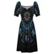thumbnail image 5 of Vestido de manga corta con calavera y plumas de búfalo (azul) ropa de mujer vestidos elegantes y elegantes de Corea de tallas grandes, 5 of 7