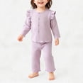 thumbnail image 7 of BLVB Toddler Baby Girl Two Piece Outfits Long Sleeve Ruffle Button down Top Pants 2PCS Pjs Set Sleepwear Clothes, 7 of 7