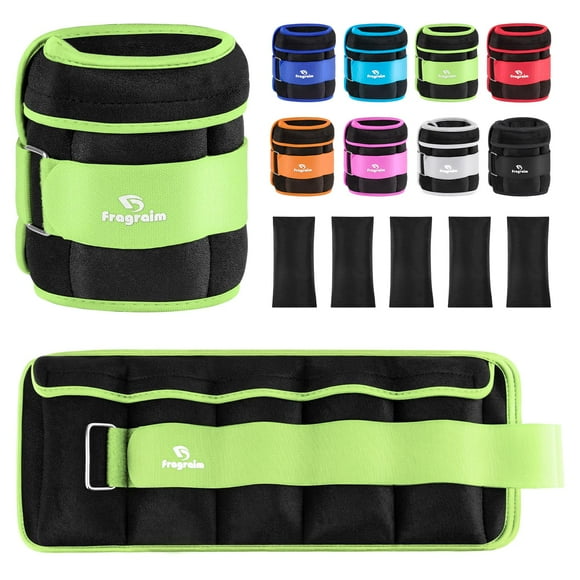 Pesas para Tobillos Fragraim Ajustables y Removibles 4,5 kg Par Verde