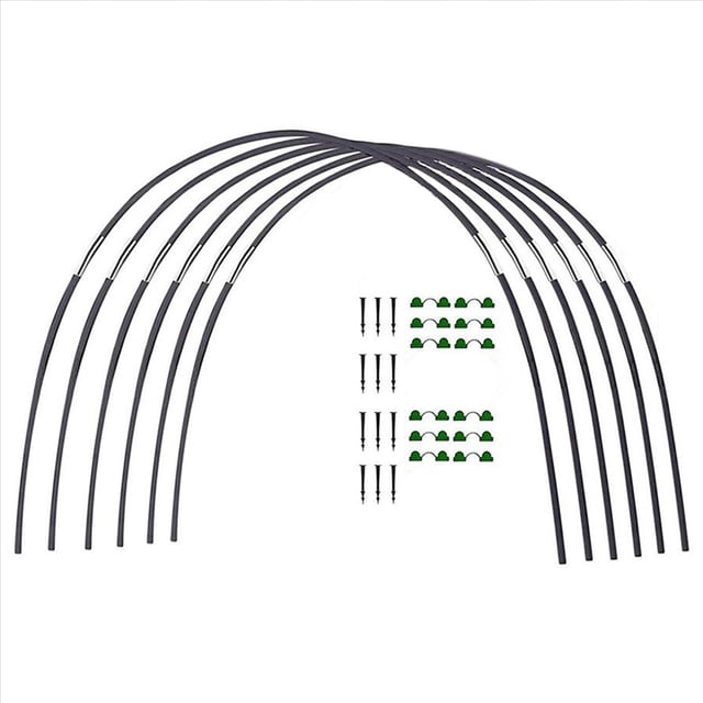 Juego de Aros para Invernadero de Jardín, Juego de Postes de Fibra Plegables para Jardinería, Soporte para Túnel de Plantación de Invernadero en