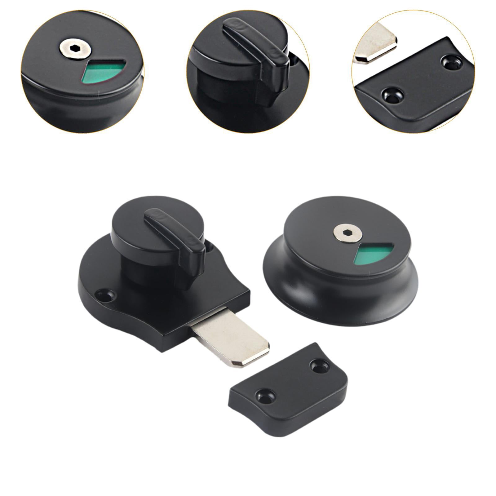 Wzmzjy Accessories RV Bathroom Door Lock Sturdy Professional Replace Parts Multipurpose Black
