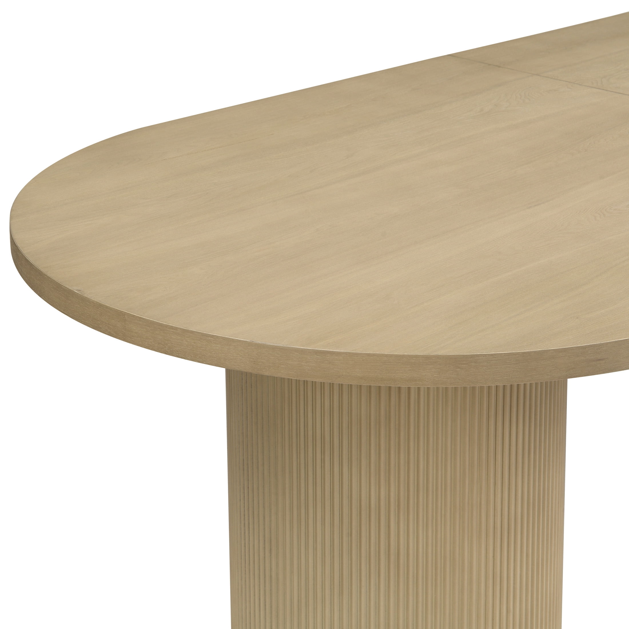 Christopher Knight Home 88" Modern Oval Dining Table with Fluted Double Cylinder Base, Light Ash
