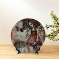 thumbnail image 6 of Wukai Vintage Collage Girl Butterfly Print Decorative Plate for Display,Bone China Decorative Plate, Ceramic Dinner Plate with Stand, Vertical Ceramic Plate-6in, 6 of 6