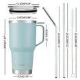 thumbnail image 2 of AQUAPHILE 30oz Stainless Steel Insulated Coffee Mug with Handle, Double Walled Vacuum Travel Cup with Lid & Straw, Reusable Thermal Coffee Cup, Portable Coffee Tumbler,Light Blue, 2 of 5