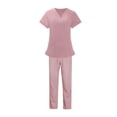 thumbnail image 4 of Uniforme d'Infirmière à Manches Courtes pour Femmes, Uniforme de Travail pour Salon de Beauté TG Rose, 4 of 9