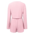 thumbnail image 4 of JIKNTTR Lounge Set For Women 2 Piece Outfits Summer Fashion Two Piece Outfits Casual Shorts Set O Neck Long Sleeve Tops And Shorts Tracksuit Bodycon Short Pants Workout Sets, 4 of 5