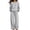 Light Gray #099, variant on Women's 2 Piece Sweatsuit Set Crewneck Sweatshirt with Kangaroo Pocket and Wide Leg Pants Casual Fleece Lounge Set