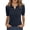 Navy, variant on Womens Polo Shirts Short Sleeve V Neck Knitted Casual Office Tops Summer Pullover 2XL