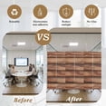 thumbnail image 6 of Western Barn Door Window Privacy Film, Country Farmhouses Wooden Grain Brown Static Cling UV Sun Blocking Tint Film Heat Control Windows Films for Bedroom Bathroom, Window Stickers 23.6"x59", 6 of 8