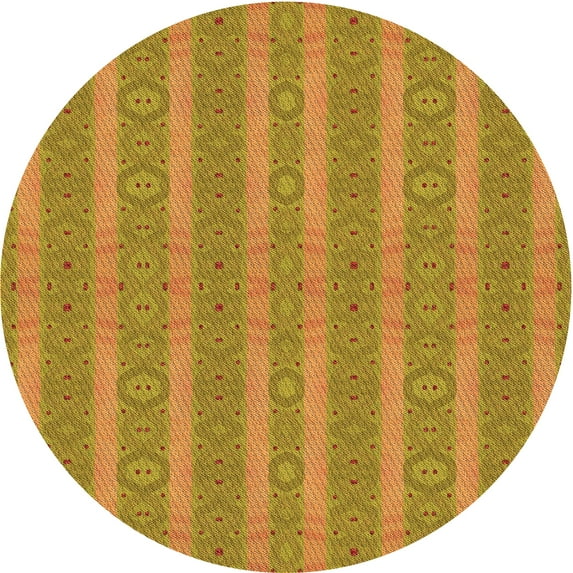 Ahgly Company Indoor Round Patterned School Bus Yellow Area Rugs, 3' Round