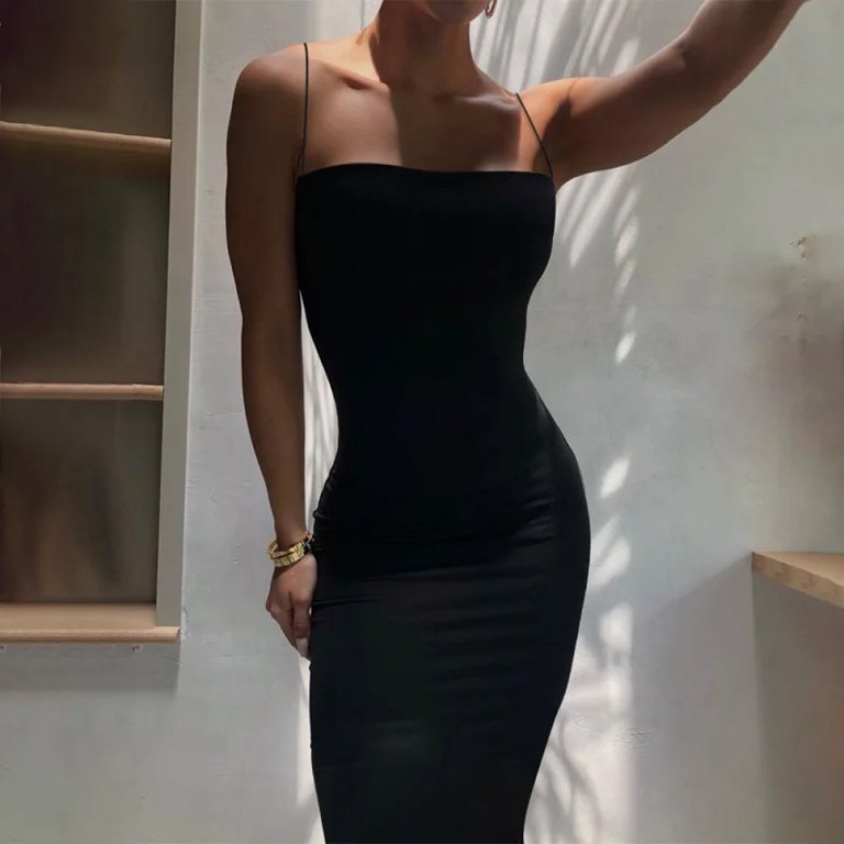 black elegant sexy dress A-line Black Elegant Modest Sexy Best Long Party Evening Prom Dresses bridalsew