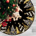 thumbnail image 4 of Black Gold Christmas Tree Skirt, 48 Inches Lace-up Golden Snowflake Xmas Tree Skirt, New Year 2026 Winter Holiday Party Indoor Decoration Home Decor, 4 of 6