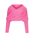 thumbnail image 6 of Olyvenn Women's Off Shoulder Sweaters Sexy Crisscross Wrap Knit Sweater Batwing Sleeve Pullover Sweaters Casual Fall Tops Hot Pink Free Size, 6 of 8