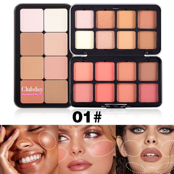 Xihbxyly dia del primer ministro Rubor en polvo mate, colorete, brillo intenso, maquillaje facial tridimensional