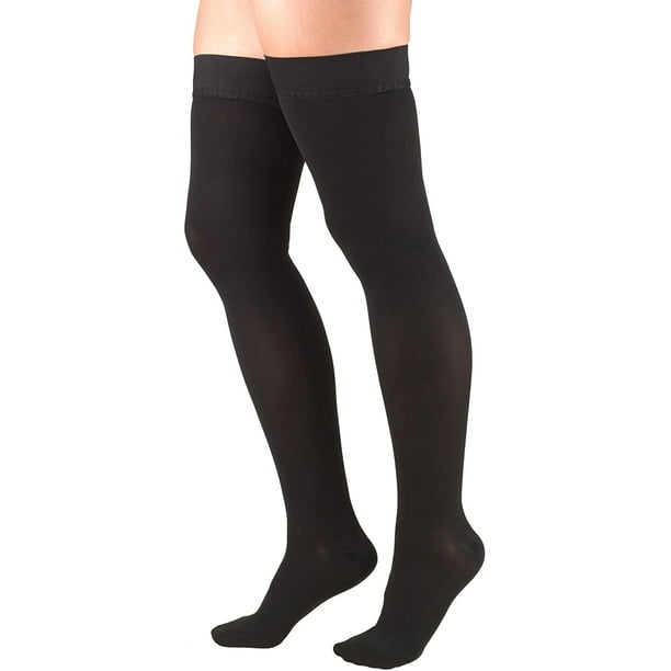 Women Medical Calf Compression Stockings 30-40 mmHg Knee High Socks for  Pregnancy Sports Travel Varicose Socks (Large, Black)