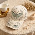 thumbnail image 3 of Forestwhale 3D Beaded Luna Moth Hat Rhinestone Celestial Baseball Cap Witchy Adjustable Sun Hat for Bohemian Style, 3 of 5