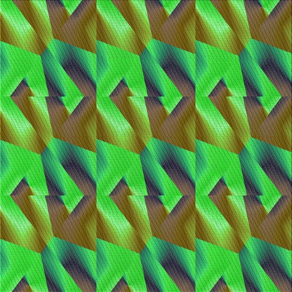 Ahgly Company Indoor Square Patterned Neon Green Area Rugs, 8' Square