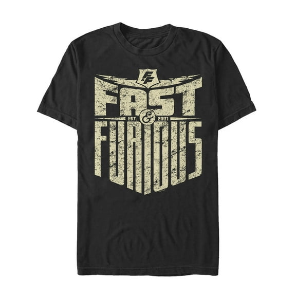 Men's Fast & Furious Vintage Title Graphic Tee Black Small
