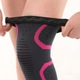 thumbnail image 4 of Rodillera deportiva de nailon con doble corrugado de silicona y tejido transpirable para las cuatro estaciones, 4 of 5