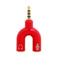 thumbnail image 1 of Bearachild Adaptador de Audio de 3,5mm tipo U 2 en 1 conveniente conector estéreo convertidor de sonido externo micrófono accesorios de Cables de audio/vídeo rojo, 1 of 6