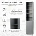 thumbnail image 5 of RONG-3 Tall Bathroom Storage Cabinet, 72” Slim Bathroom Cabinet Organizer with 5 Open & 2 Adjustable Shelves, Anti-Tilt Design, Freestanding Storage Cabinet for Bathroom Living Room (Grey), 5 of 10