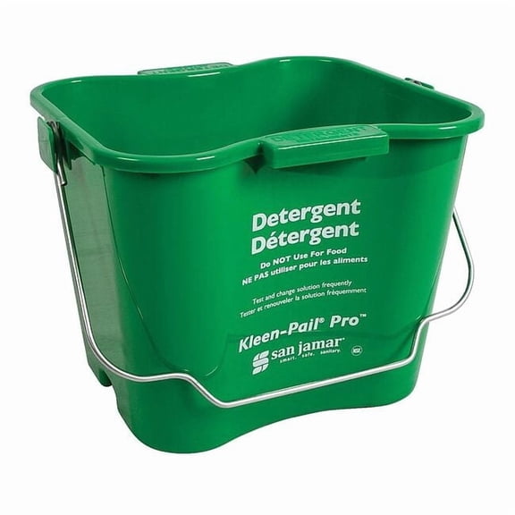 San Jamar KPP196GN Green 6 Quart Kleen-Pail Pro Bucket
