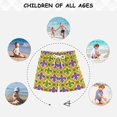 thumbnail image 6 of Yellow Plaids Green Purple Mardi-gras Flowers Swim Trunks Board Shorts Beach Pants Bathing Bottoms 5T, 6 of 8