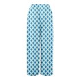 thumbnail image 4 of Women's Geometric Print Palazzo Pants - High Waist Wide Leg Bohemian Summer Casual Trousers with Elastic Waist ,Blue,XL, 4 of 7