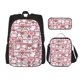 thumbnail image 1 of Disketp Kawaii Pig Mochila Estampada de Gran Capacidad con Lonchera y Estuche, Set de 3 Piezas para Estudiantes, 1 of 7